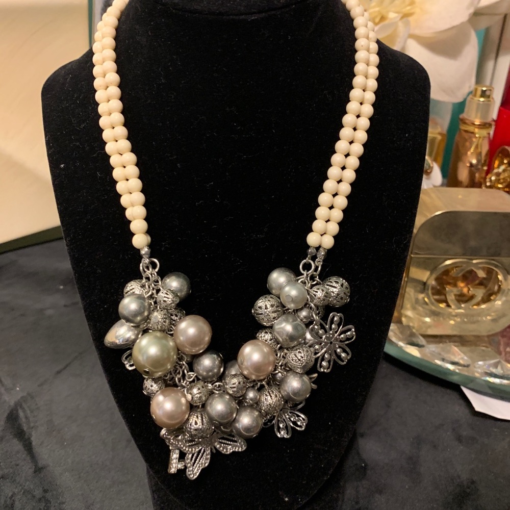 Butterfly and Pearl Necklace